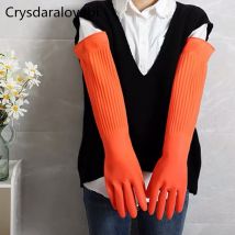 Gants ménagers imperméables de 45/55cm, gants chauds en caoutchouc pour le lavage, arrêt de la poussière à l'eau, pour les ustensiles de cuisine et la maison