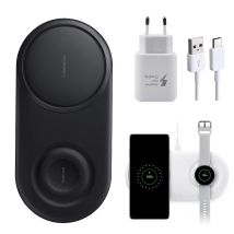 Chargeur sans fil à Charge rapide 25W Duo Pad pour Samsung S20 Note 20 Ultra S10 S9 S8 Plus Note 10 9 8 2 en 1 chargeurs de montres de téléphone