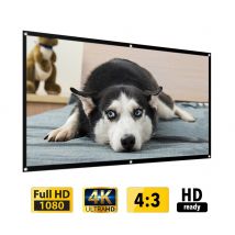 projecteur Simple rideau écran Anti-lumière 60 72 84 100 120 pouces maison extérieur bureau Portable 4:3 HD écran de projecteur