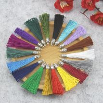 Rideau de bijoux avec pompon en argent, 10 pièces, accessoires de décoration pour vêtements, porte-clés, sac de téléphone portable, franges, garniture, sangles suspendues