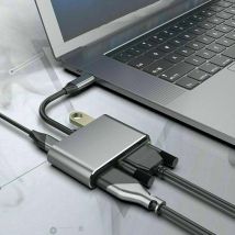 Type C à PD charge VGA 4K HDMI USB 3.0 adaptateur de moyeu commutateur Samsung pour Macbook Y3S5