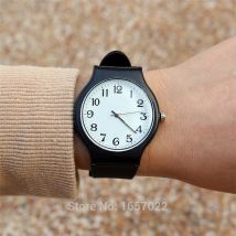 Hotime-montre-bracelet en silicone, simple, pour étudiants, à quartz sport, pour femmes et hommes, accessoires à cadran, décontracté