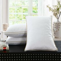 Sugan life blanc plume d'oie cou soins de santé literie oreiller 100% coton coquille permettre la plume