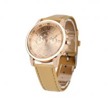 Style dames Bracelet Montre femmes genève chiffres romains Faux cuir analogique Quartz Montre Reloj Montre