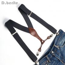 Bretelles unisexe gris uni pour hommes | Bretelles réglables en métal, bretelles avec clips, femmes, BD608