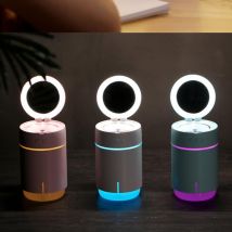 2 en 1 miroir de maquillage avec humidificateur Usb voiture Portable bureau avec veilleuse vanité miroir atomiseur