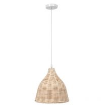 Rotin suspension lampe E27 suspension lustre nordique pour cuisine chambre salon (26cm de diamètre) sans ampoule