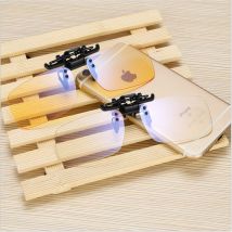 1 paire jaune/blanc résine Anti lumière bleue Ray Clip sur lunettes filtre bloquant lunettes bureau ordinateur Anti UV soulagement des tensions