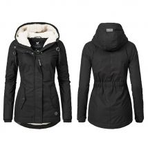 Femmes hiver décontracté Parkas manteaux mi-long manteau ouaté à capuche épais coton femme veste Outwear grande taille D20
