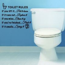 Autocollant mural amovible pour règles des toilettes | Stickers d'art en vinyle de décoration, pour la salle de bains MU8669