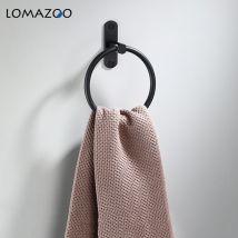 Porte-serviettes salle de bain noir blanc salle de bain petite serviette aluminium accessoires de salle de bain porte-serviettes barres anneau de serviette porte-serviettes porte serviettes salle bain