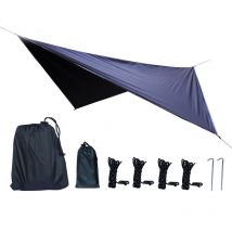Multi-fonctionnel hamac auvent en plein air Camping tapis imperméable résistant au soleil Rip Stop losange auvent