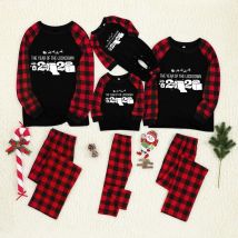 Noël femme mère imprimé hauts et pantalons noël famille vêtements pyjamas nouvel an famille Parent-enfant ensemble Plaid imprimé