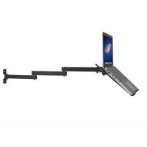Support mural pliable pour ordinateur portable 17-27 pouces, deux bras à mouvement complet, cintre rétractable pour ordinateur portable