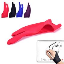 Gant de dessin pour tout graphisme dessin tablette gants 2 doigt Anti-encrassement peinture gant main droite et gauche moufle universelle
