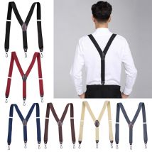 Bretelles élastiques larges et extensibles pour hommes et femmes, avec boucle à crochet, à la