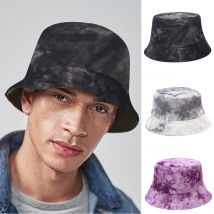 Femmes cravate teinture seau chapeau unisexe solide mince coton pêcheur chapeau femme Festival été Anti-UV casquette plage protéger chapeaux # D