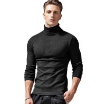 printemps automne hommes chandail hommes col roulé couleur unie décontracté Sexy pull hommes coupe ajustée pulls tricotés