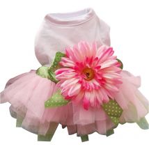 été chien robe vêtements avec grand tournesol mignon princesse jupe de mariage robe de bal robe de soirée fournitures pour animaux de compagnie