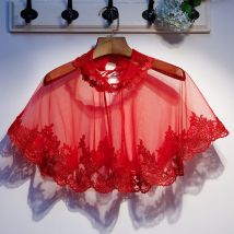 Boléro en dentelle appliqué Femme boléro rouge Mariage boléro De mariée haussements d'épaules pour femmes robe De soirée De Mariage blanc Cape Capa De Novia