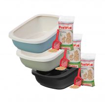 PeeWee EcoGranda Katzenklo Starter-Paket - Salbeigrün/Creme
