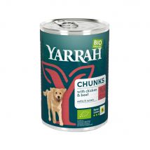 Yarrah Bio Chunks in Soße Hundefutter - Dosen - Rind und Huhn - 12 x 405 g