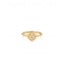 Ring With Twisted Band And Flower 124108Y