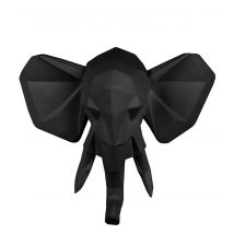Wall hanger Origami Elephant polyresin matt black