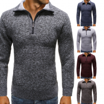 Pull en tricot à col montant pour hommes