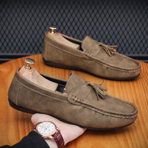 Hommes 2023 automne nouvelles chaussures de bateau en cuir artificiel givré décontracté