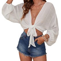 Vêtements pour femmes Plage Cover Up Couleur Bikini Chemise de plage Femme
