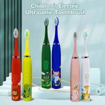 Brosse à dents électrique pour enfants avec têtes de brosse de remplacement, brosse à dents de dessin animé pour enfants, tête de brosse à dents électrique sonique Ultra sonique