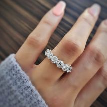 Ensemble de bijoux pour femme, bague de luxe incrustée de zircons, bague unie, diamants