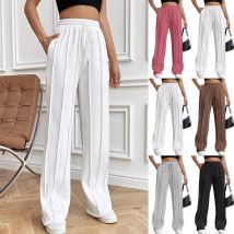 Vêtements pour femmes automne nouveau pantalon taille haute ample confortable à jambes larges pantalon de sport décontracté pantalon droit femme