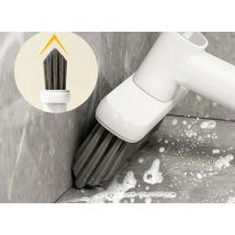 Brosse rotative multifonctionnelle pour nettoyage de salle de bain, toilettes, sol, crevasses, évier de cuisine, brosse dure en forme de V