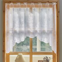 Lace Auspicious Flower Daisy Gauze Curtain Bay Window Balcony Study Door Curtain Bedroom Curtain Coffee Curtain