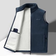 Vêtements pour hommes 2024 Nouvelle veste d'automne et d'hiver pour hommes en polaire d'agneau sans manches polyvalente chaude en polaire gilet gilet veste hommes