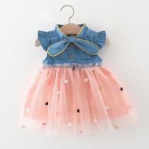 Baby Girl Star Embroidered Mesh Princess Dress Baby Dress