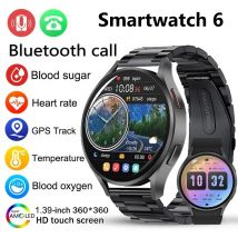 For Samsung Galaxy Watch 6 2024 New GPS Track Smart Watch Men Amoled Always Display Body Temperature Clock BT Talk Smart Watch