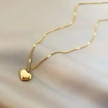 Hot sales New Couple Cross Edge Geometric Heart Pendant Artificial Luxury Charm Simple Cute Love Necklace Jewelry