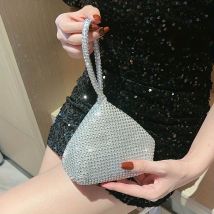 Mini-Clutch mit Glitzer-Strass, elegante, funkelnde Clutch, modische Handtasche und Handgelenkstasche für Damen zur