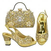 Chaussures pour femmes Nouvelles sandales à talons hauts avec strass, chaussures et sacs, mariages, dîners, fêtes, tenues de soirée