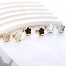 Boucles d'oreilles, fleur de pêcher mignonne, boucles d'oreilles à fleurs simples, boucles d'oreilles en acier inoxydable, boucles d'oreilles de bijoux pour femmes de haute qualité