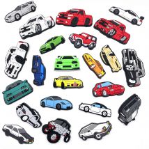 Car Cartoon Shoe Flower Decoration Buckle Croc Shoe Buckle Soft Glue Removable Garden Shoe Accessories Accessories