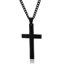 Collier pendentif croix minimaliste en acier inoxydable avec chaîne lisse simple | Colliers pendentifs croix foi
