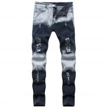 Men's slim fit ripped jeans men's fashion personality hot trend pants