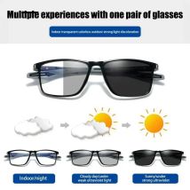 Fashion TR90 Photochromic Multifocal Reading Glasses Men Women Blue Light Blocking Progressive Eyewear Near Far Sunglasses for