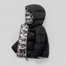 Vêtements pour enfants, vestes en duvet de coton pour enfants, vêtements double face pour garçons et filles, vestes d'hiver épaisses en coton