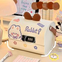 Cute Rabbit Student Children's Password Lock Piggy Bank, Deposit Box, Safe, New Year's Gift