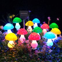 Lampe solaire d'extérieur à LED en forme de champignon, éclairage décoratif et étanche pour jardin, cour